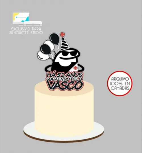 2832 - Arquivo Topo de Bolo Bento Flork Vasco