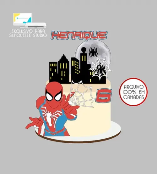 283 - Arquivo Topo de Bolo Homem Aranha