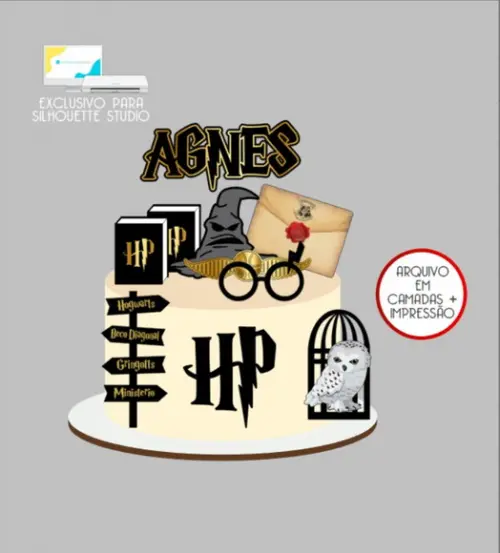 2835 - Arquivo Topo de Bolo Harry Potter