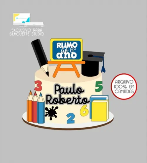 2862 - Arquivo Topo de Bolo Abc Rumo ao 6º Ano