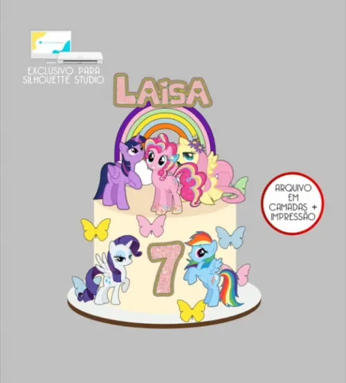 2863 - Arquivo Topo de Bolo My Little Pony