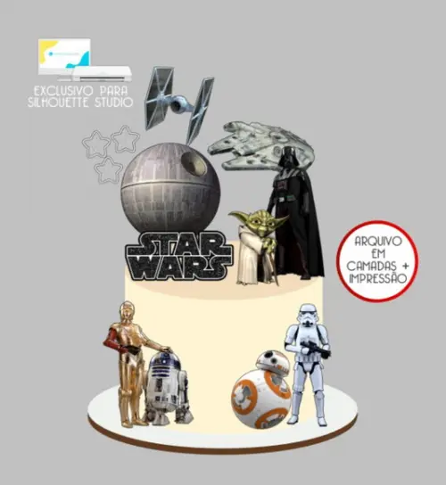 2872 - Arquivo Topo de Bolo Star Wars