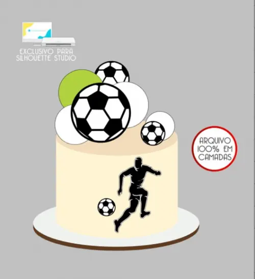 2882 - Arquivo Topo de Bolo Futebol Jogador