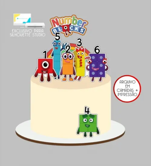 2887 - Arquivo Topo de Bolo Numberblocks