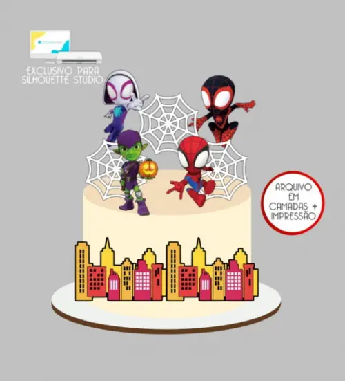 2898 - Arquivo Topo de Bolo Spidey Homem Aranha
