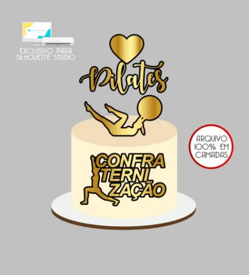 2914 - Arquivo Topo de Bolo Pilates Confraternização