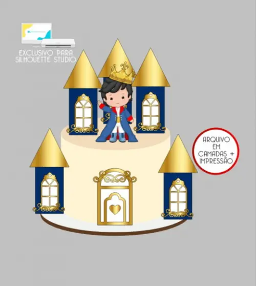 2918 - Arquivo Topo de Bolo o Pequeno Príncipe Castelos 3d
