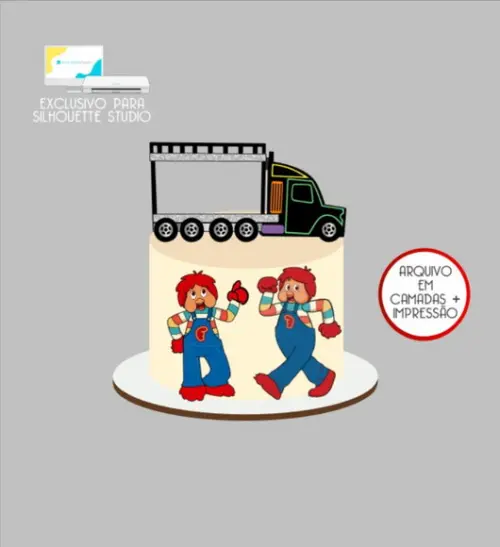 2927 - Arquivo Topo de Bolo Carreta Furacão Fofão
