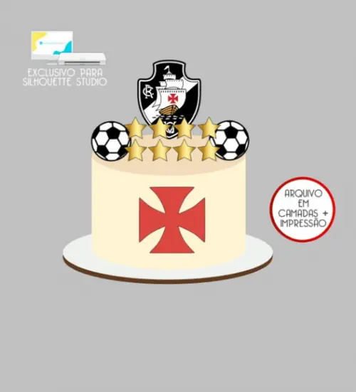 2943 - Arquivo Topo de Bolo Futebol Vasco