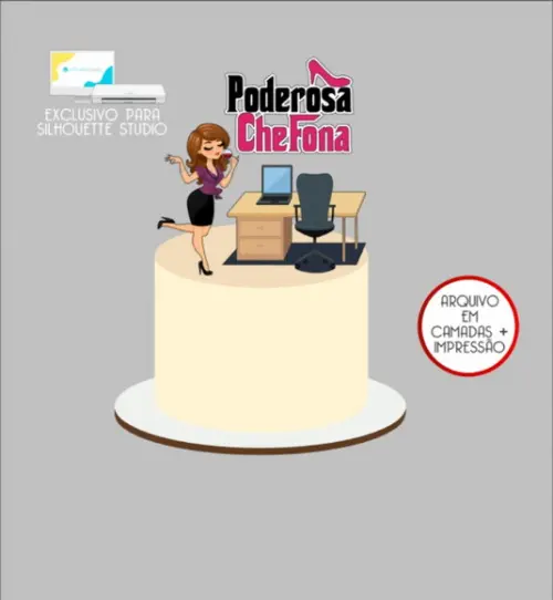 2939 - Arquivo Topo de Bolo Poderosa Chefona