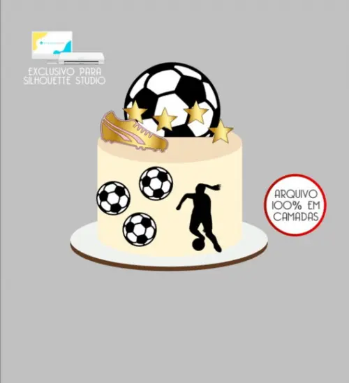 2948 - Arquivo Topo de Bolo Futebol Feminino