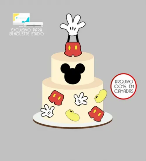 2956 - Arquivo Topo de Bolo Mickey Mouse