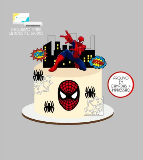 2969 - Arquivo Topo de Bolo Homem Aranha