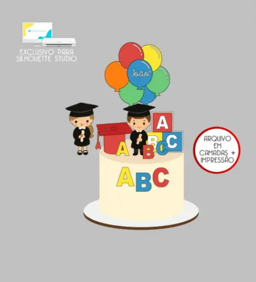2985 - Arquivo Topo de Bolo Abc Menino