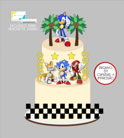 2984 - Arquivo Topo de Bolo Sonic