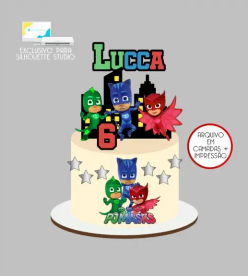 3014 - Arquivo Topo de Bolo Pj Masks