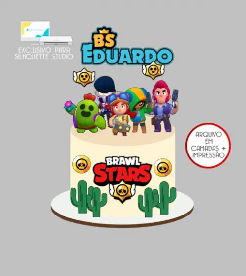 3018 - Arquivo Topo de Bolo Brawl Stars