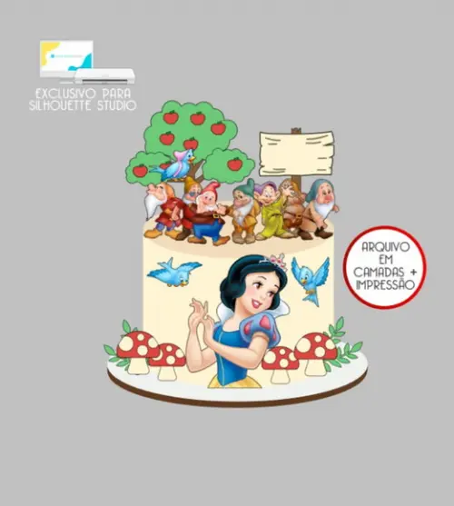 3033 - Arquivo Topo de Bolo a Branca de Neve e os Sete Anões