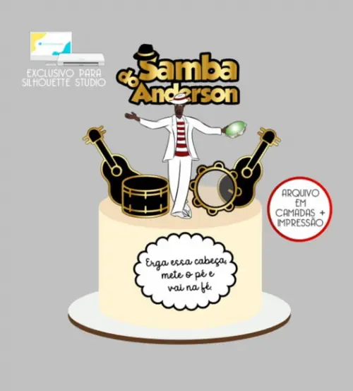 3052 - Arquivo Topo de Bolo Samba Pagode