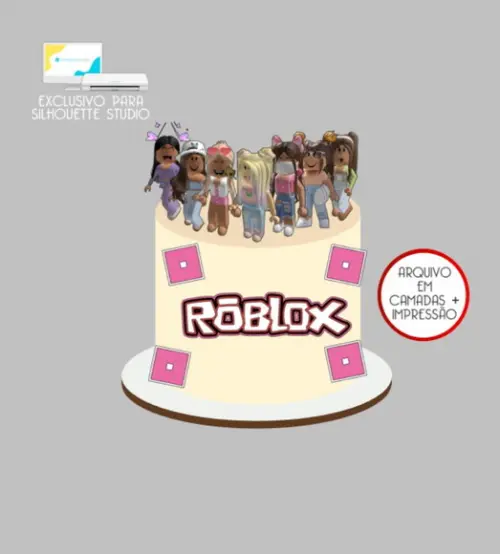 3069 - Arquivo Topo de Bolo Roblox Menina