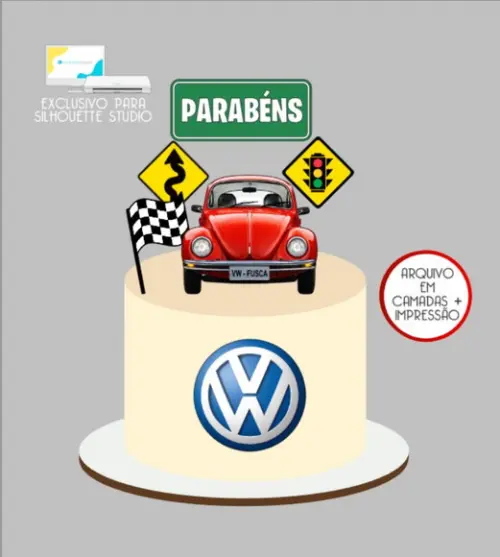 3130 - Arquivo Topo de Bolo Fusca