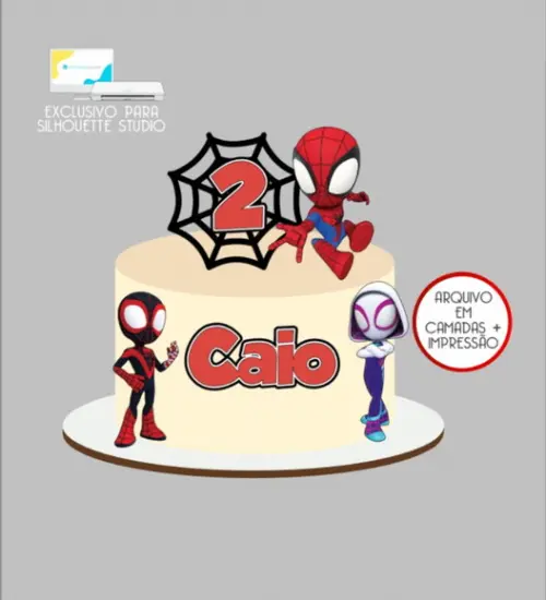 3134 - Arquivo Topo de Bolo Spidey Homem Aranha