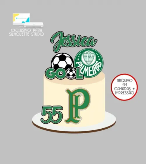 3154 - Arquivo Topo de Bolo Time Palmeiras