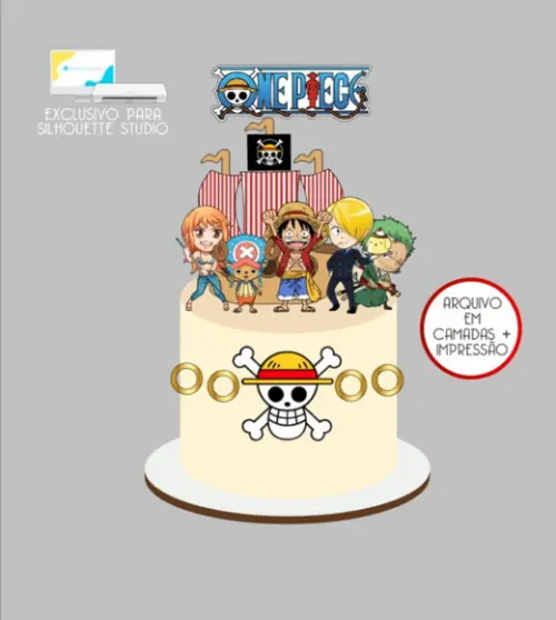 3182 - Arquivo Topo de Bolo One Piece Baby