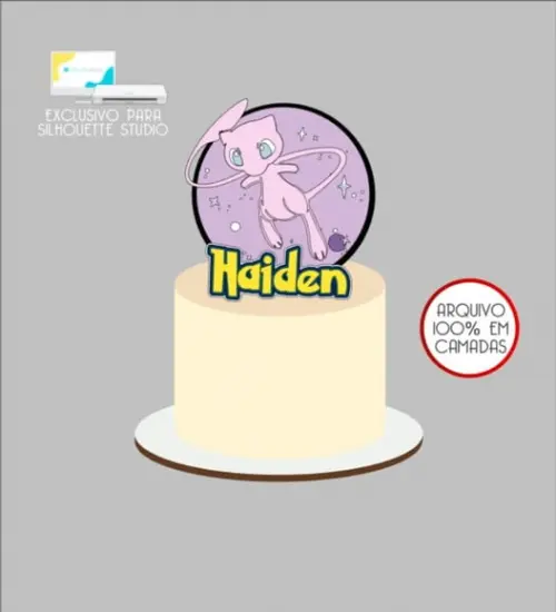 3191 - Arquivo Topo de Bolo Mew Pokémon