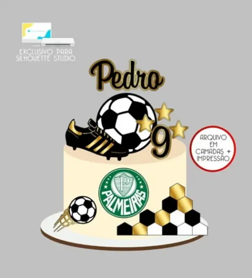 3199 - Arquivo Topo de Bolo Time Palmeiras
