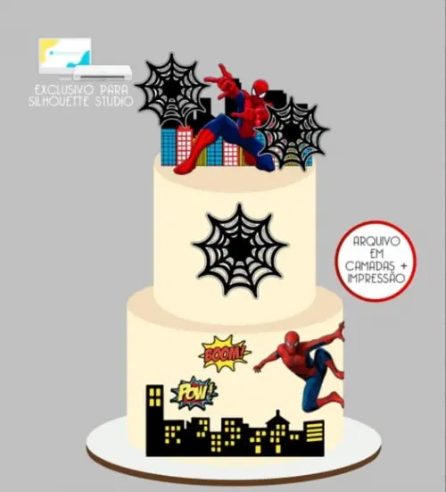 3197 - Arquivo Topo de Bolo Homem Aranha