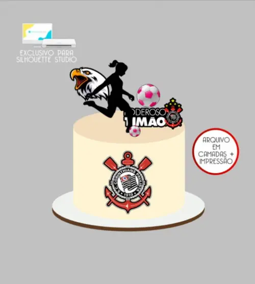 3198 - Arquivo Topo de Bolo Corinthians Menina Mascote