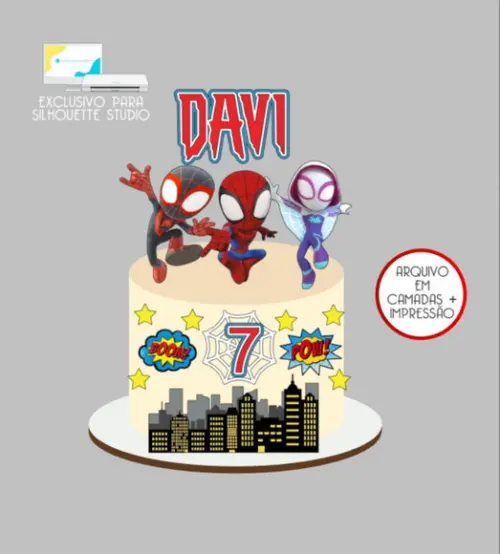 3202 - Arquivo Topo de Bolo Spidey Homem Aranha
