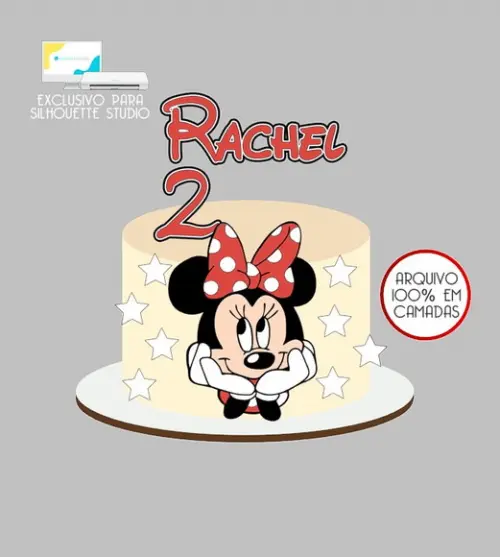 323 - Arquivo Topo de Bolo Minnie