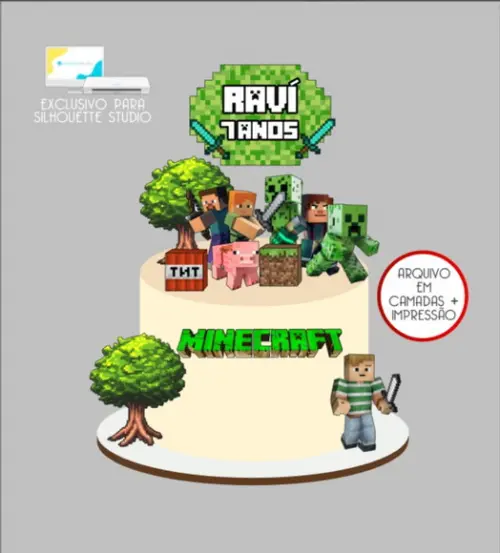 3236 - Arquivo Topo de Bolo Minecraft