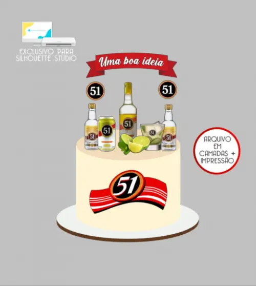 3247 - Arquivo Topo de Bolo Boteco Cachaça 51