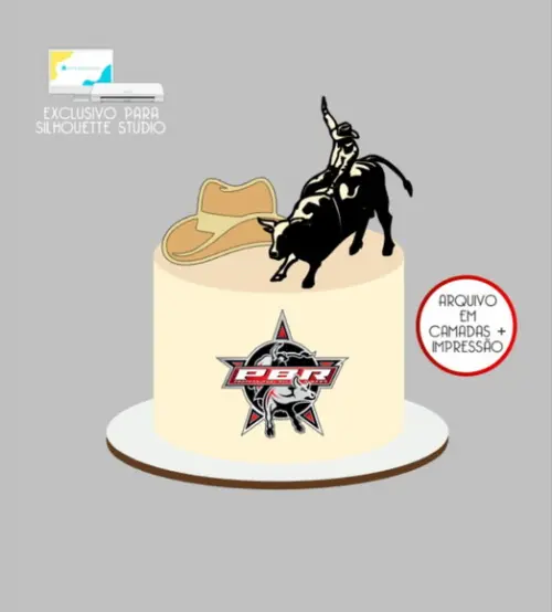 3249 - Arquivo Topo de Bolo Rodeio Professional Bull Riders