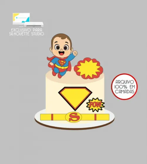 3260 - Arquivo Topo de Bolo Superman Baby