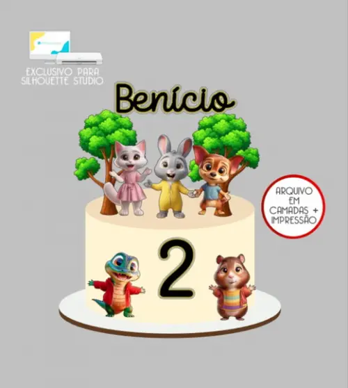 3269 - Arquivo Topo de Bolo Bixulinhos