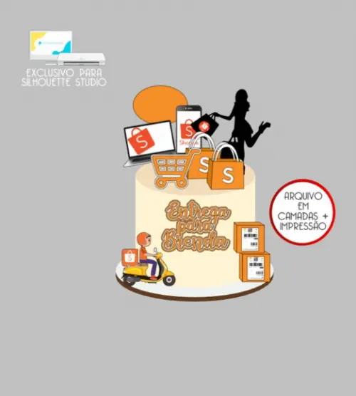 3271 - Arquivo Topo de Bolo Compras Shopee