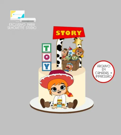 3335 - Arquivo Topo de Bolo Jessie Toy Story Baby