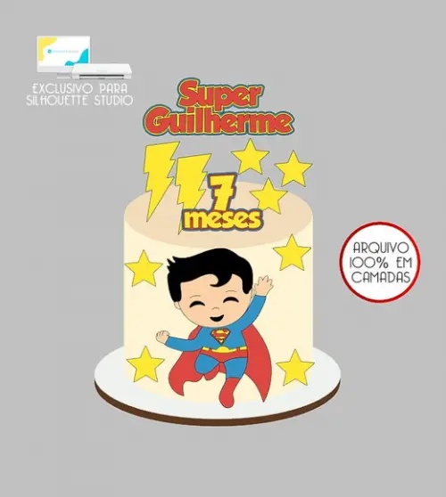 334 - Arquivo Topo de Bolo Superman Baby