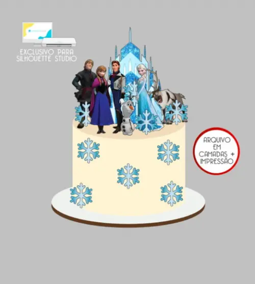 3376 - Arquivo Topo de Bolo Frozen
