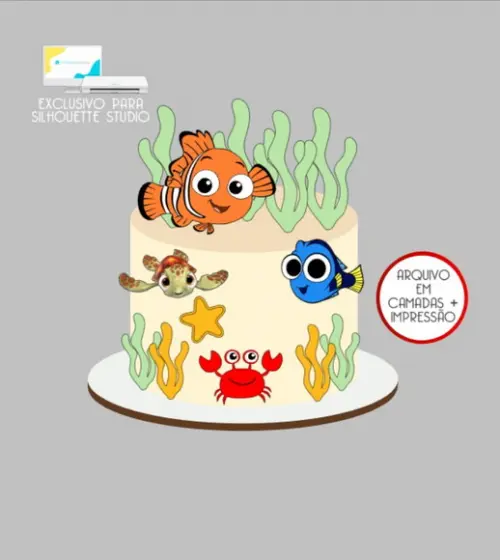 3382 - Arquivo Topo de Bolo Procurando Nemo