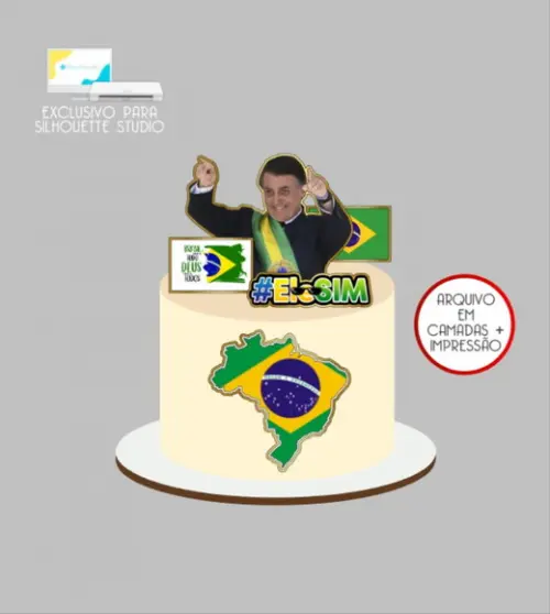 3400 - Arquivo Topo de Bolo Bolsonaro