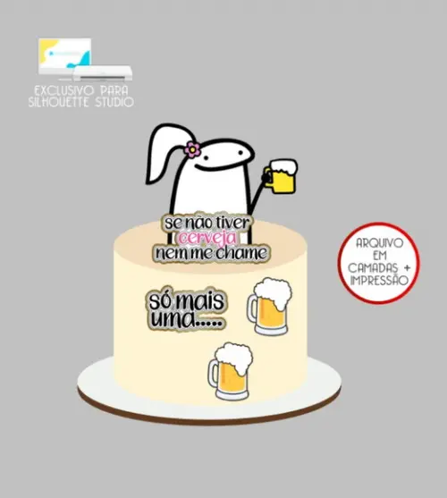 3403 - Arquivo Topo de Bolo Bento Flork Cerveja Boteco
