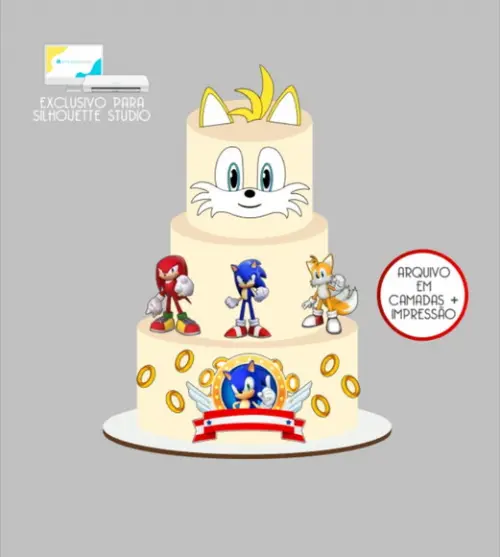 3421 - Arquivo Topo de Bolo Tails Sonic