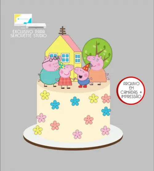 3460 - Arquivo Topo de Bolo Peppa Pig