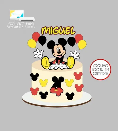 347 - Arquivo Topo de Bolo Mickey Mouse
