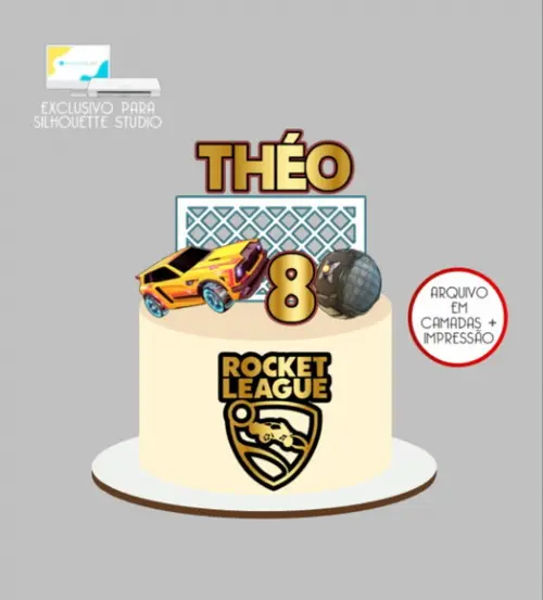 3476 - Arquivo Topo de Bolo Rocket League